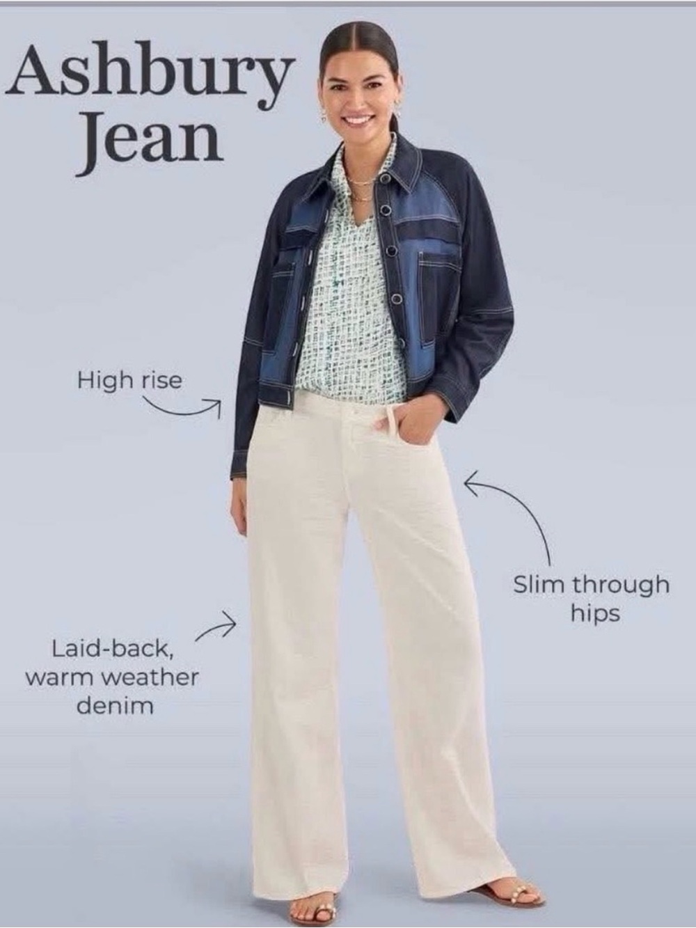 CAbi Ashbury High-Rise Wide-Leg Jeans   Cream white #6700 NWOT